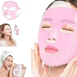 Máscara Facial de Silicone Reutilizável - Hidratação Prolongada (Rosa)