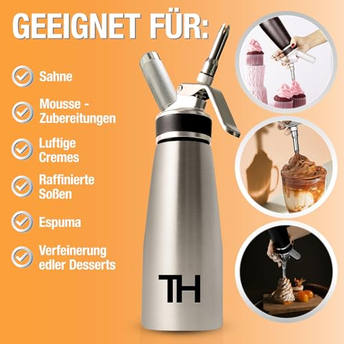 Thiru Sahnespender Edelstahl 500ml – Note "sehr gut" – 100 Tage testen – Ansicht 2