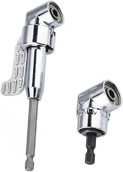 105  1/4 Inch Right Angle Drill Adapter for Power Drill Tool, Right Angle Screwdriver Attachment Long and Short