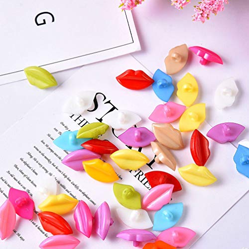 Healifty 120Pcs Colored Buttons Nylon 1 Holes Lips Buttons Sewing Buttons Clothes Decoration Christmas Dress Accessories For Diy Crafts Scrapbooking (Random Color) #TOP3
