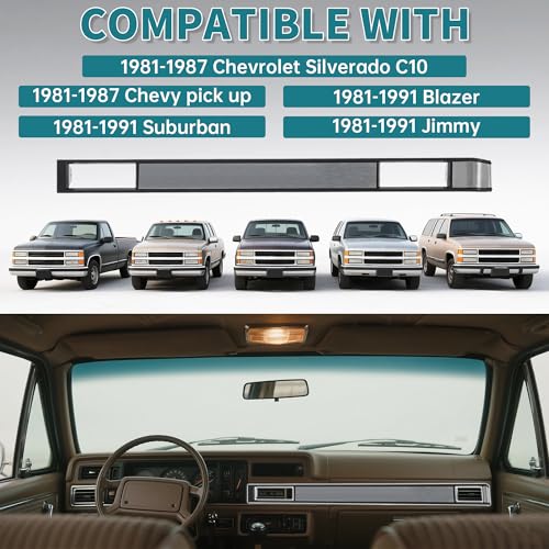 ECOTRIC Dash AC Vent Plate Air Condition Cover Compatible with 1981-1991 Chevy Pick Up Blazer Suburban GMC Jimmy 1981-1987 Chevrolet Silverado C10 Silvery Plastic by ECOTRIC - Used condition - Image 2