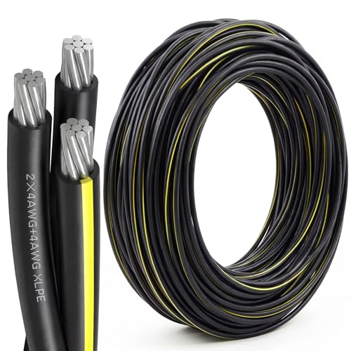 BreezeHug 100 Ft 4-4-4 Aluminum URD Direct Burial Cable-UL Listed