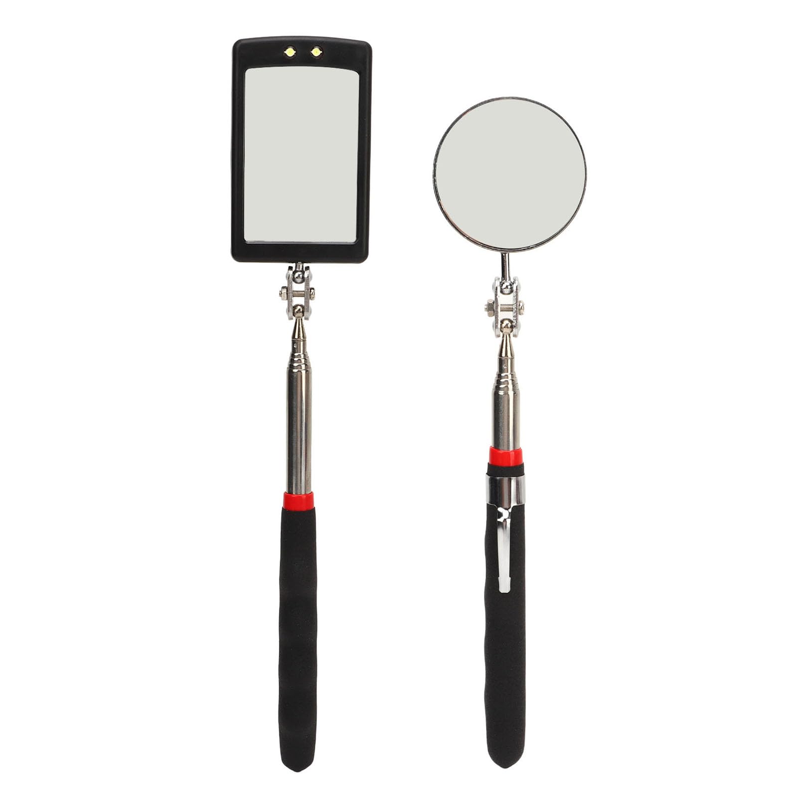 ANKROYU 2Pcs Telescoping Inspection Mirror, Lighted Retractable Inspection Mirror, LED Lighted Flexible Retractable Pickup Tools for Checking Vehicle Parts