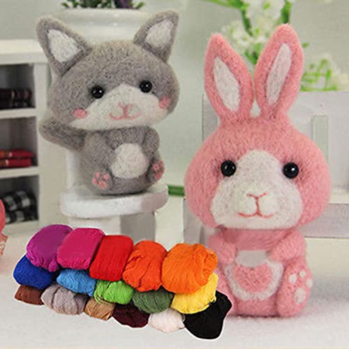 Ifundom Wool Roving, 36 Colors Needle Felting Wool, Fibre Wool Yarn Roving, Needle Felting Hand Spinning For Diy Craft Materials #TOP6