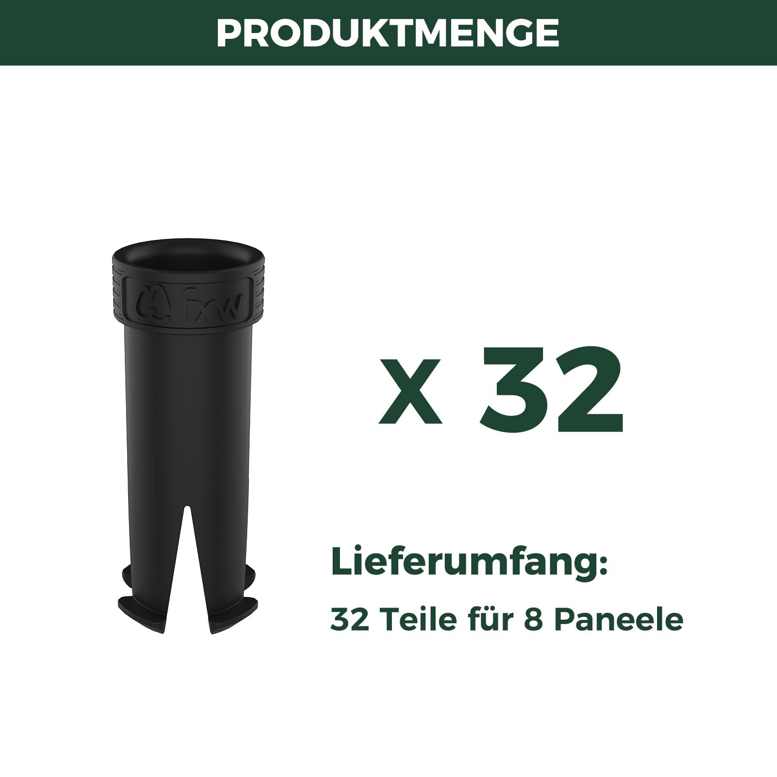 fxw Hundelaufstallzubehör - Schalldämpferrohre, kompatibel mit fxw Rollick/Instant Hundelaufstall (Ersatz für HomePlus/Hundegitter) (32PCS, Schwarz) │ Patentiert