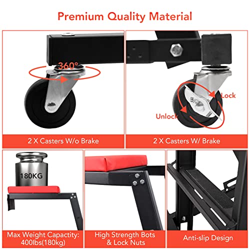 MERXENG Adjustable Automotive Engine Creeper,Thick Padded Deck Foldable Creeper 400 lbs Capacity for Home Garage, Workshop Repair Maintenance by MERXENG - Image 3