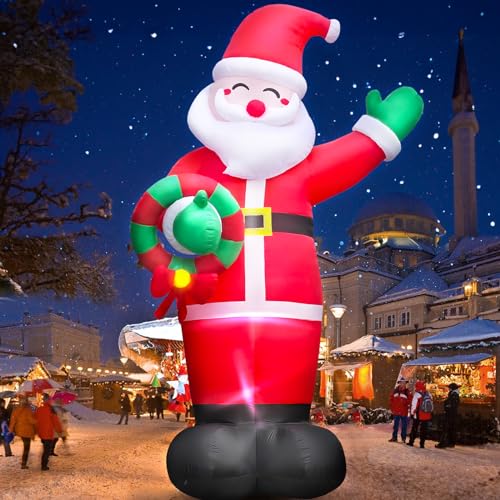 Danxilu 20 Fuß XXL Weihnachtsmann Aufblasbar mit Girlande Aufblasbare...