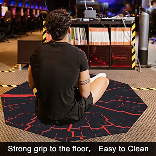 Hiiarug Chair Mat For Hardwood Floor Anti-Slip Floor Protector Octagon Gaming Computer Chair Mat For Home Office Gaming Room(Octagon 47"X47", Black) #TOP6
