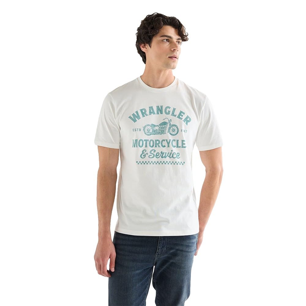 Wrangler Americana Tee Shirt, Worn White, Men's L
