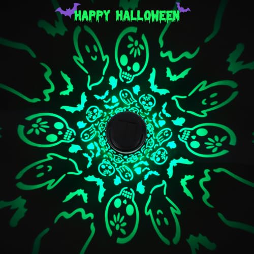 KANPONN Halloween Decorations Outdoor Skull&Ghost Solar Lantern Green Light - image 2