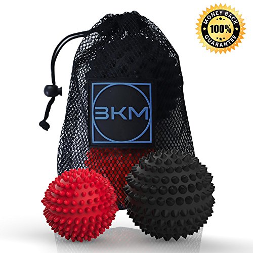 Massage Ball 2 Pack - Spiky Massager Roller Balls - Plantar Fasciitis, Deep