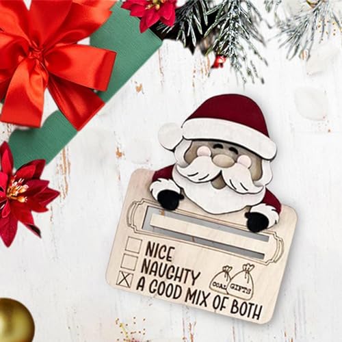 Portador de dinero navideño ornamento de madera sujeta billetes creativo 7