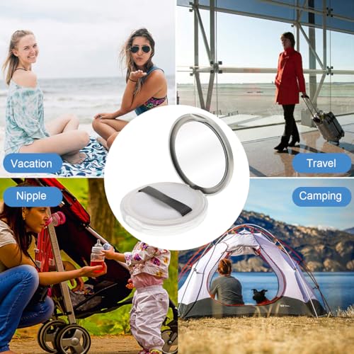 Lurrose Leere Puderdose, Puderdose, Puderdose, Foundation, mit Spiegel, Reisepulver, bunt, 2 Stück