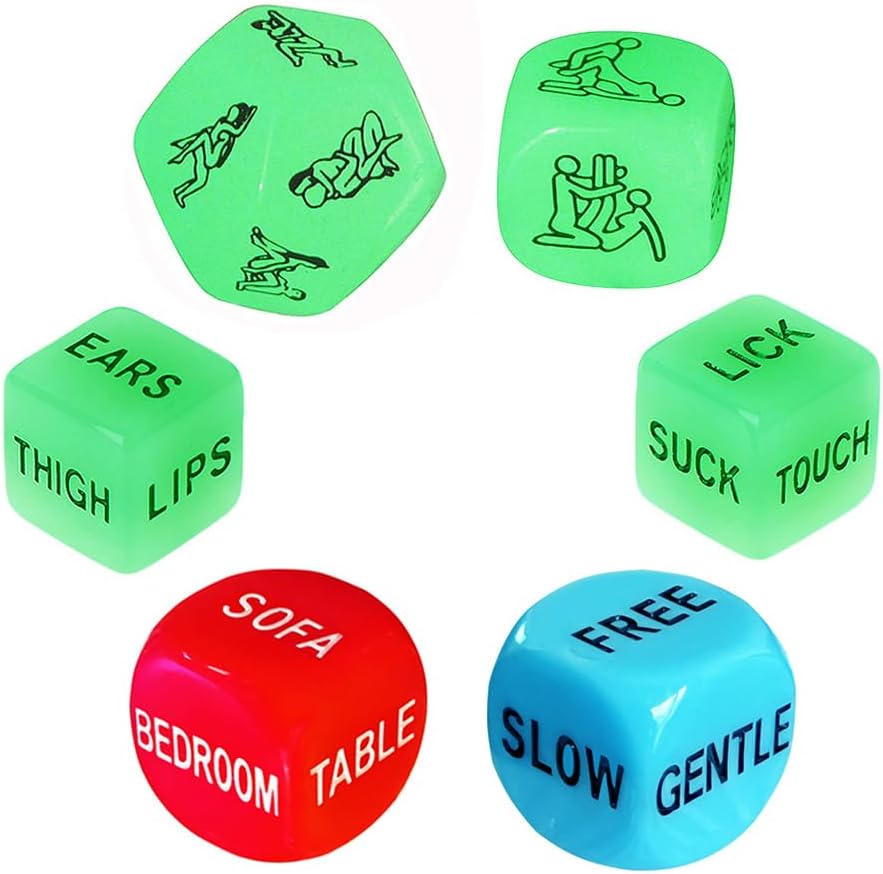 Fly-Love Funny Date Night Dice for Couples Valentine's Day Gift for Women Men Decider Dice Couple Game Dice for Girlfriend Boyfriend Wedding Anniversary Christmas Birthday Gifts 9-ND-49