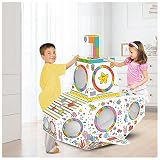LOVEBEAU Cartón Casa De Juegos DIY Arte Artesanía Colorear Dibujo Garabato Pintura Casa De Juegos Graffiti Tienda De Juegos Montar Juego para Niños Casa...