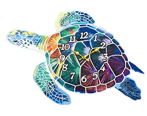Wall Clock Wood Turtle Decorative 15 Inch Beach Theme Perfect Decor for Kitchen Bathroom Office Rustic Battery Operated Clocks Great Nautical Theme for Bedroom Ocean Decoration Ticking Tropical Wall Clock Wood Turtle Decorative 15 Inch Beach Theme Perfect Decor for Kitchen Bathroom Office Rustic Battery Operated Clocks Great Nautical Theme for Bedroom Ocean Decoration Ticking Tropical