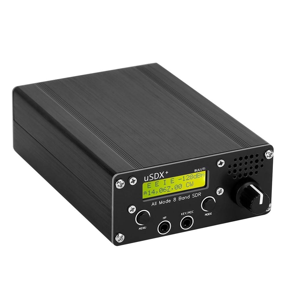 Transceptor USDR USDX+ Plus V2 10/15/17/20/30/40/60/80 M 8 Bandas SDR SSB de Alta Frecuencia QRP con Interfaz BNC y Enchufe Europeo