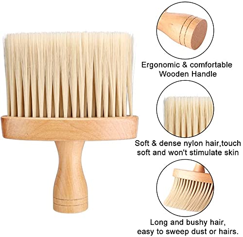 Foto von Halsbürste, Nackenpinsel Friseurbürste aus fortschrittlichem Holz, Haar Halsbürste Zubehör, für Jeden Friseurladen oder Salon Geeigne