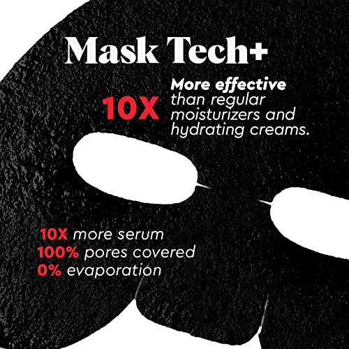 Wolf Project Men's Moisturizing Face Mask Sheets - Charcoal Face Sheet Mask With Hyaluronic Acid, Vitamin B3, Natural Serum, Face Mask Skin Care - Pack Of 8 #TOP7