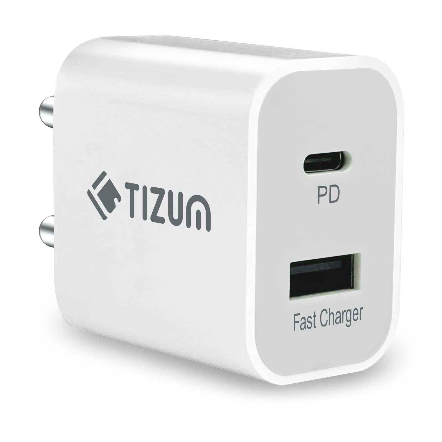 Tizum PD 20W Mach Type-C & QC 3.0 USB A Dual Output Super Fast Charger, Wall Adapter for iPad, iPhone, Smartwatches, All Android, Type-C & Apple Devices| Voltage & Heat Protection,BIS Certified, White (B0BNHGRFX2) Amazon Price History, Amazon Price Tracker