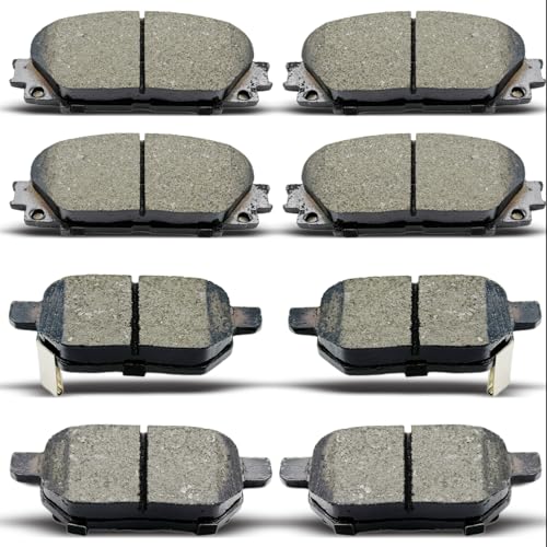 AnnoVinco 8PCS Front Rear Ceramic Brake Pads Replacement Kit Fits