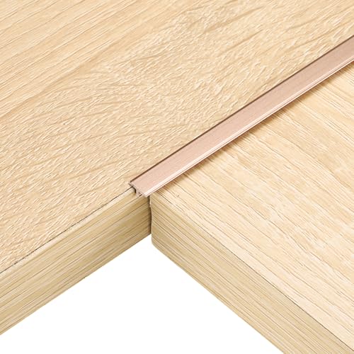 sourcing map 4 tiras de transición en T de 3 pies x 0.3 pulgadas, aleación de aluminio, vinilo para unir tablones laminados, azulejos, huecos de suelo, oro rosa