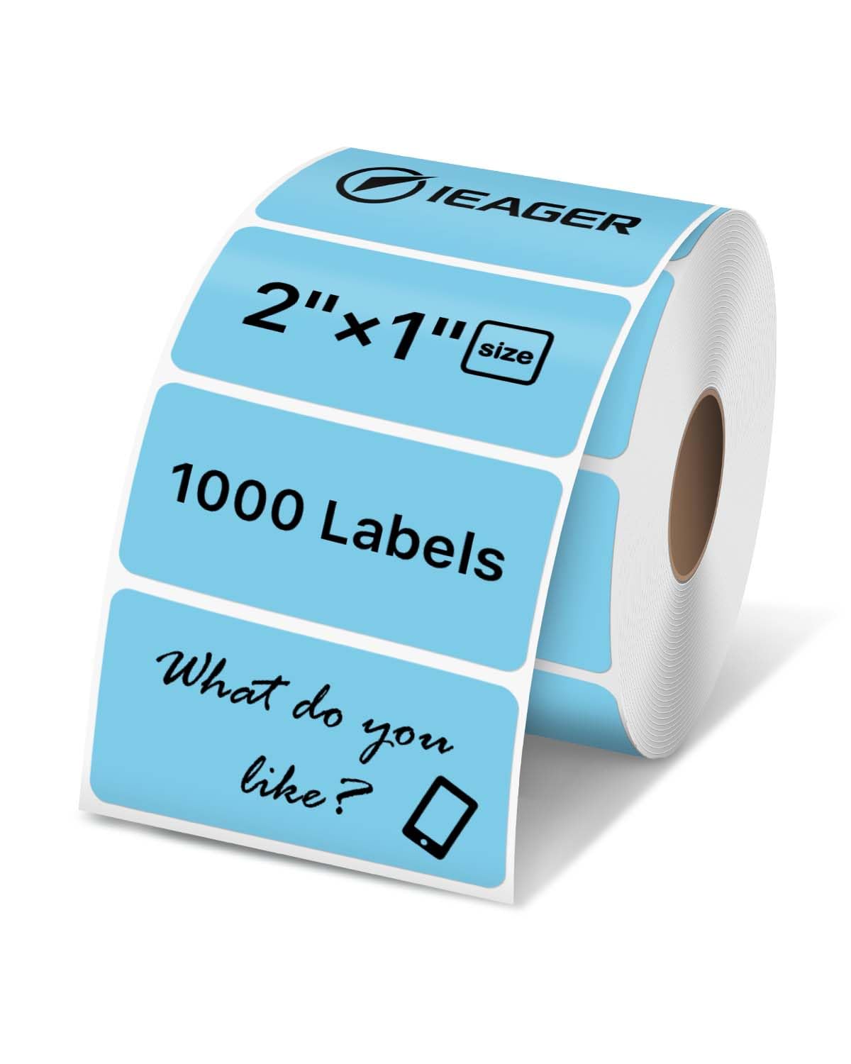 iEager 2x1 Inch Thermal Labels, Blue Rectangle Thermal Printer Stickers, Durable Shipping Label Printer Sticker for Barcode, Name, Address, 1000