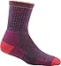 Darn Tough Vermont Micro Crew Calcetines con planta acolchada para mujer de lana de merino - 1903, M, Ciruela (Plum Heather)