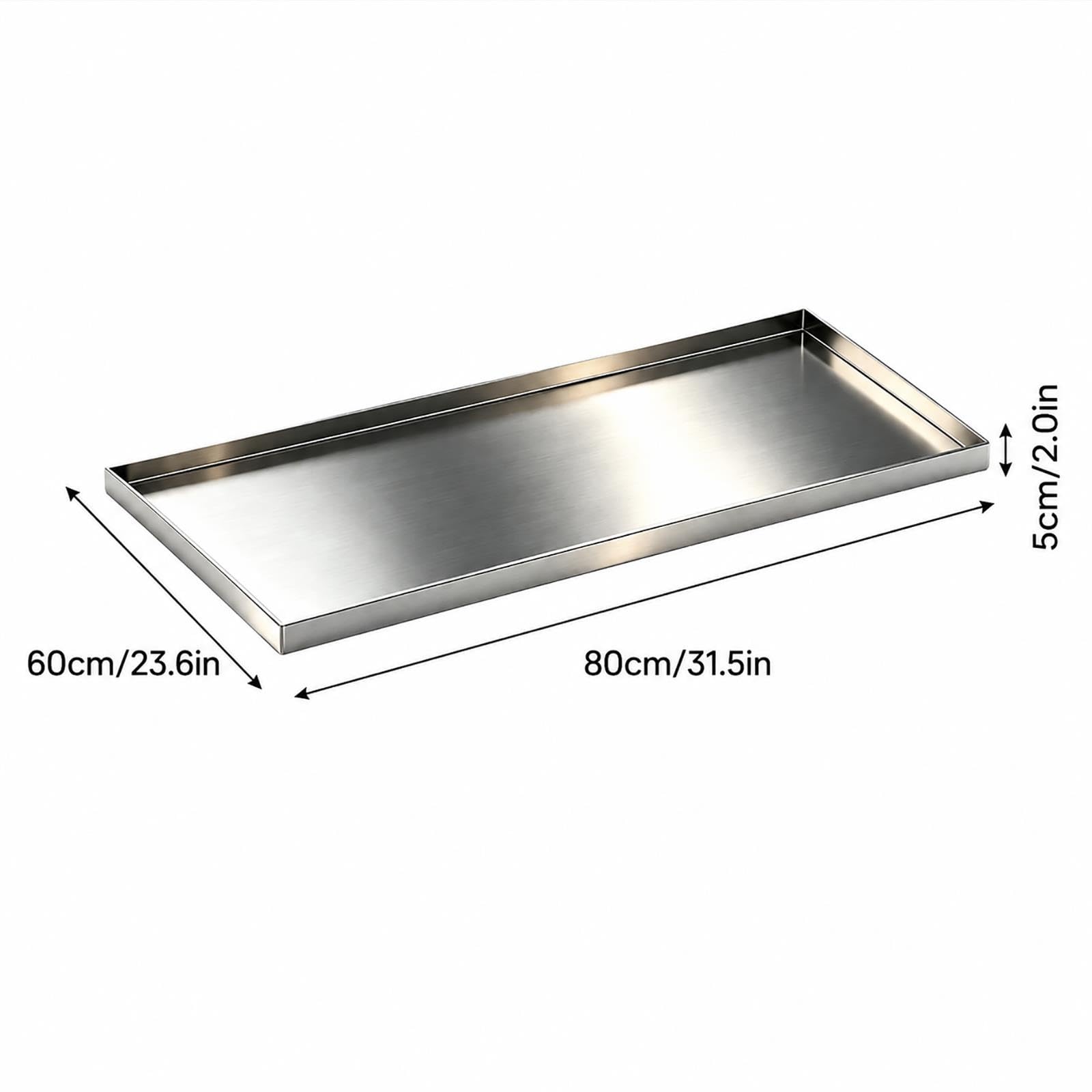 Vasca di Raccolta in Acciaio Inox 304, Vassoio Rettangolare