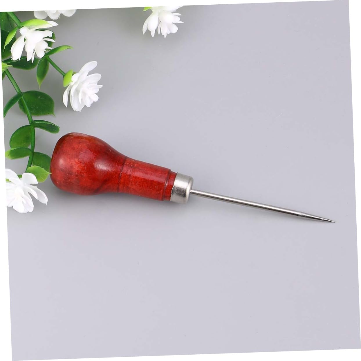 ULDIGI Professional Leather Craft Sewing Tool Embroidery Awl Wood Handle Handheld Stitching Awl for DIY