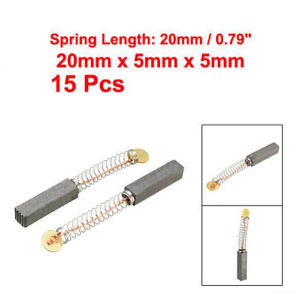 Set di spazzole di carbone di ricambio, 15 pezzi, 20 mm x 5 mm x 5 mm, per vari motori elettrici