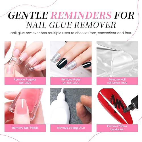 Image of Nail Glue Remover for Press On Nails and Nail Tips Professional-grade nail glue remover specifically designed to safely dissolve adhesive 1.69 fl oz (30ml, 1pcs)