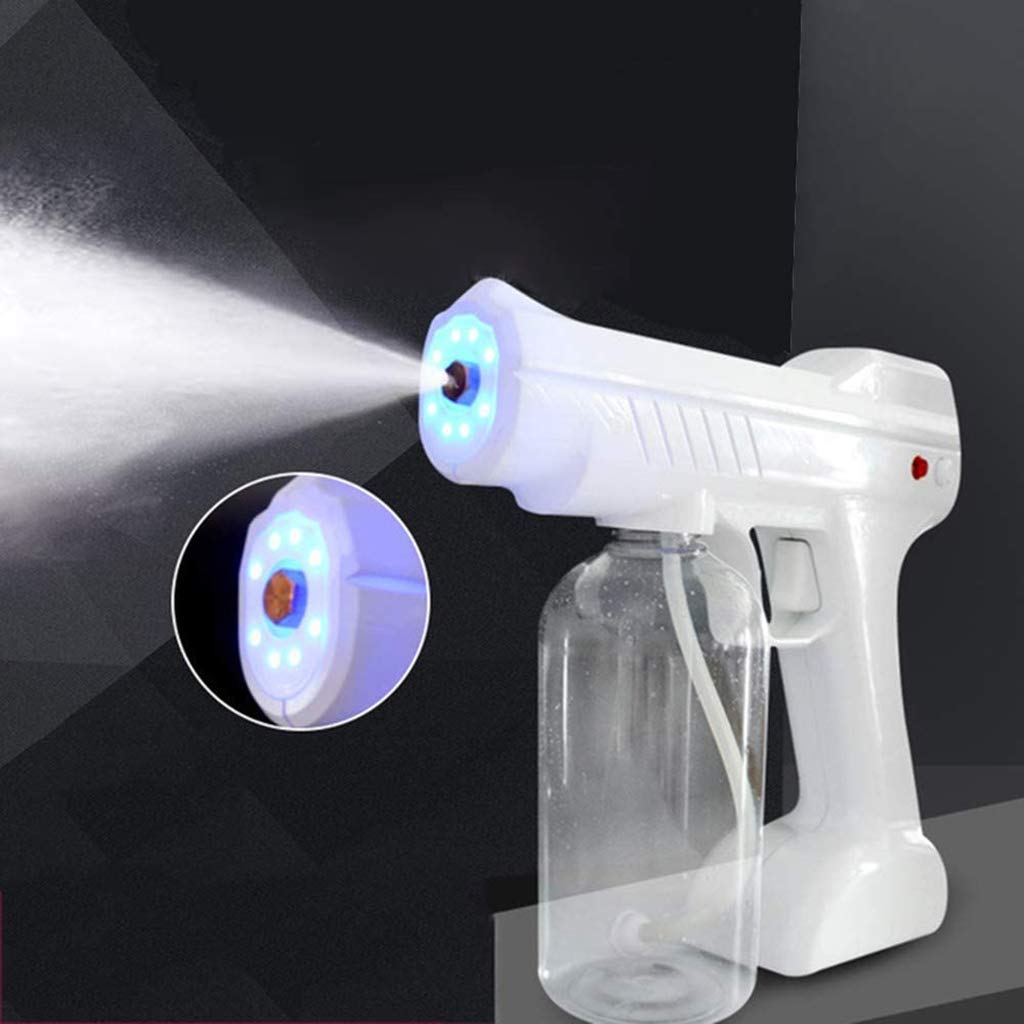LIfav 800ML Portable Wireless Sprayer Machine, Disinfection Blue Light Nano Steam Spray Machine Disinfection Nano Spray Gun EU/UK Plug Atomizing Sprayer