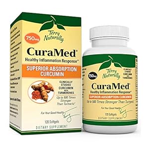 Terry Naturally CuraMed 750 mg – 120 Softgels – Superior Absorption BCM-95 Curcumin Supplement, Promotes Healthy…