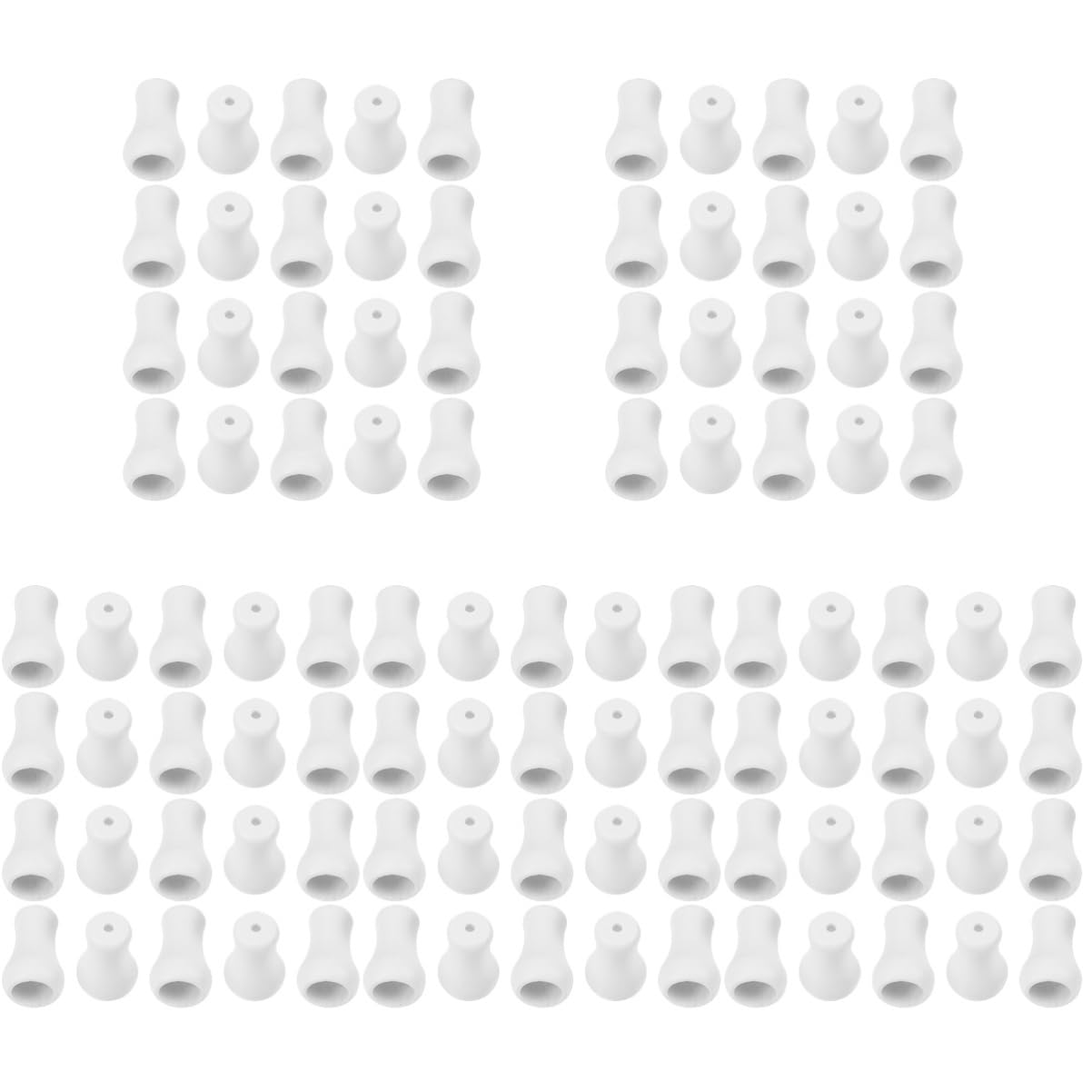 Ciieeo 100 Pcs Shutter Knob Blind Pull Cord Ends Retainer Holder Wood Crafts Window Blind Pull Cord Knobs Blind Cord Safety Wooden Stand Fringe Blinds Rope Pendant White Plastic