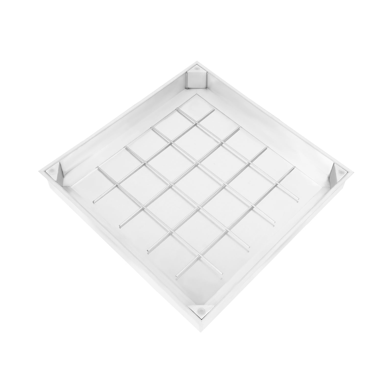 Manhole - Cubierta para alcantarilla (40 x 40 x 5,5 cm, aluminio, para jardines, aceras, plata)