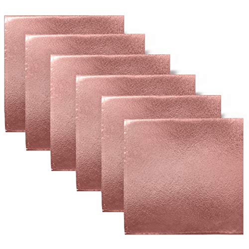 ALAZA Rose Gold Cloth Napkins Dinner Napkins Set of 6,Reusable Table Napkins Washable Polyester Fabric for Cocktail Party Holiday Wedding Home Decorative
