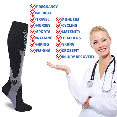 Hyrixdirect Compression Socks For Men Women 20-30 Mmhg Medical Compression Socks For Sports Nurses Athletic Socks #TOP2