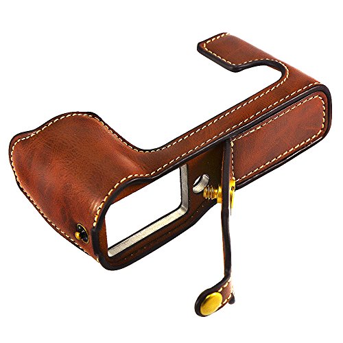 First2Savvv Leather Half Camera Case Bag Cover Base For Fujifilm X-T20 Xt20 + Sd Card Reader + Anti-Lost Rope + Cleaning Cloth Xjpt-Xt20-D10Tz2 #TOP3