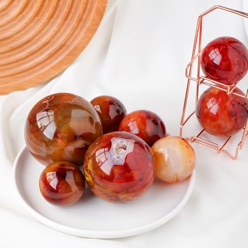 Cornaline boule décorative 4 cm : la solution minérale naturelle contre un intérieur terne - 6