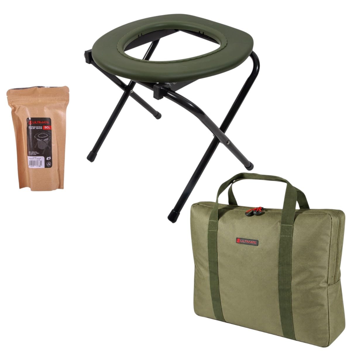 Ultimate Camper-Comfort Toilet + Carry Bag - Carp Fishing Combo