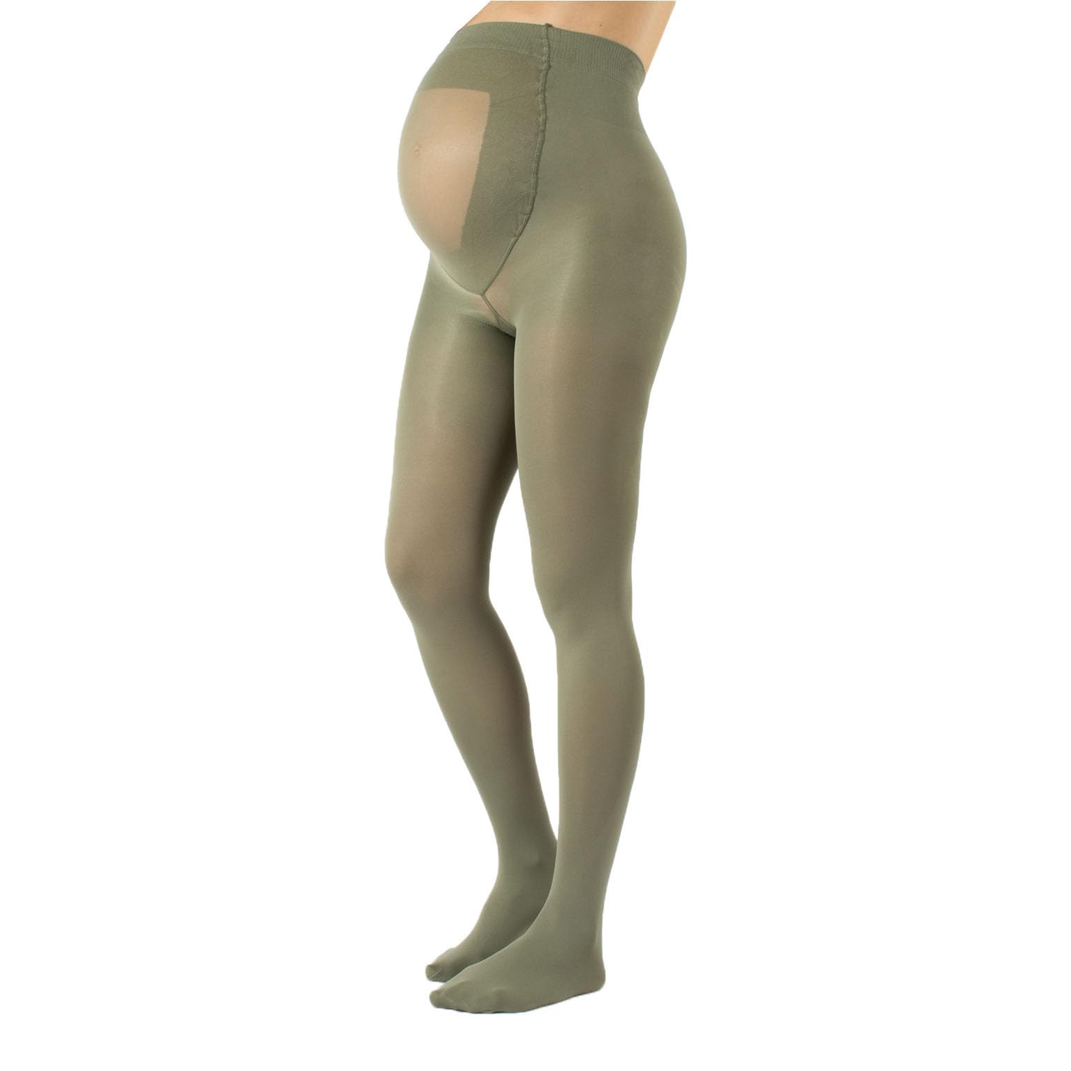 CALZITALY Opaque Maternity Tights, Micoriber Pregnancy Pantyhose | S, M, L, XL, XXL, 3XL, 4XL | 100 DEN | Made in Italy (XL, Olive Green)