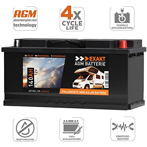 AGM-Batterie 140Ah 12V für Wohnmobile und Solaranlagen