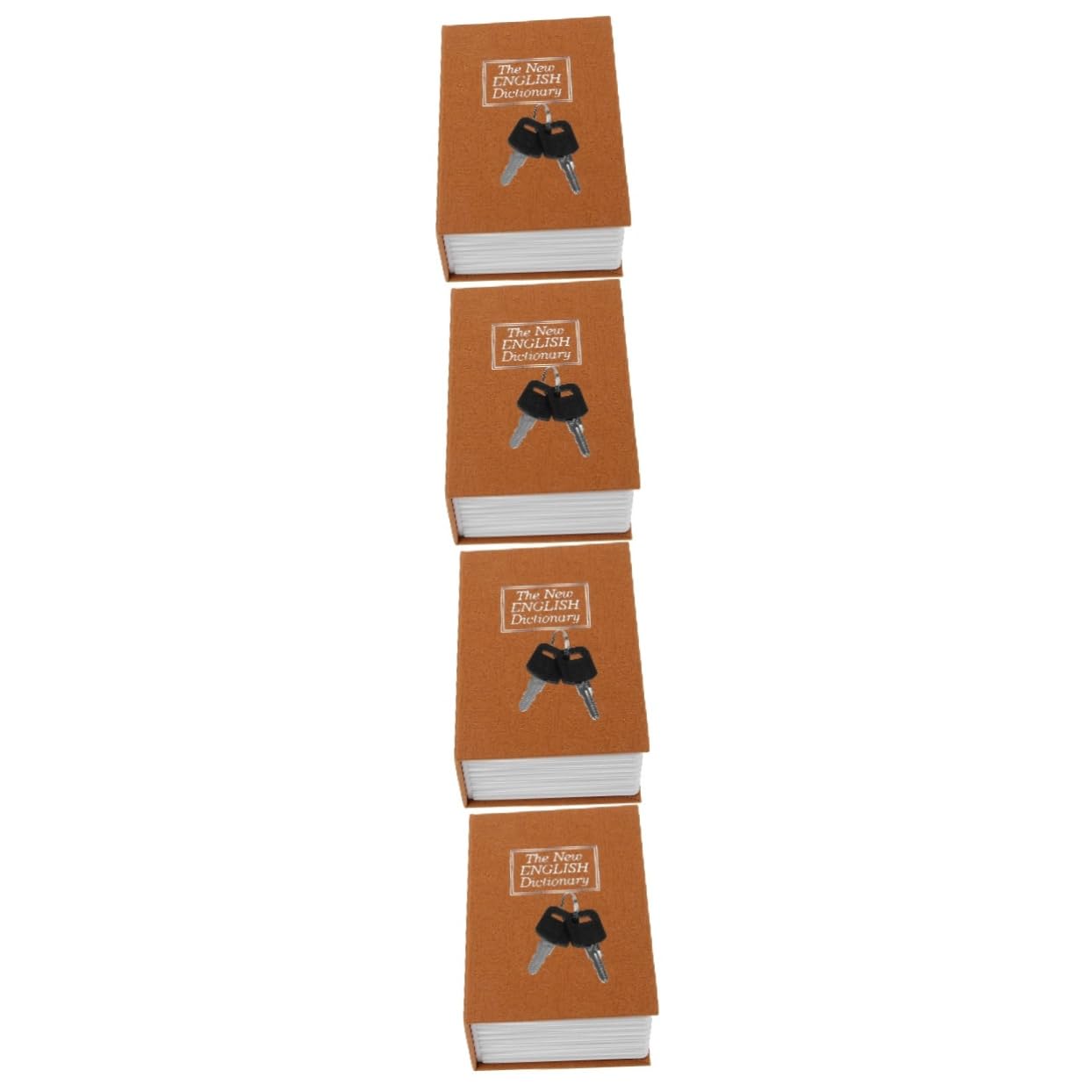 Operitacx 4 Piezas Caja fuerte para libros simulada libro falso hucha segura seguro alcancía con caja fuerte conformado llave Candado pequeño adorno portamonedas cajas de dinero el plastico