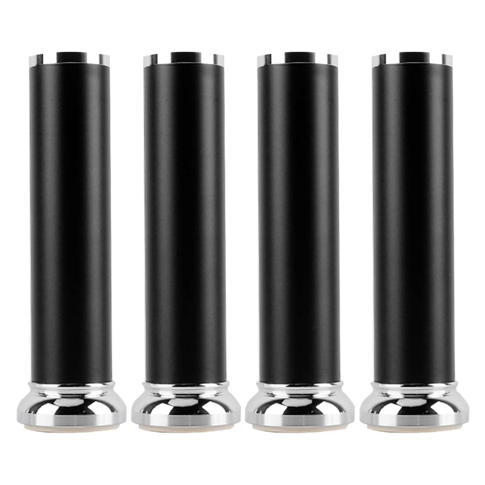 Gambe per mobili in Lega di Alluminio Nero da 20/25/30 cm, Gambe per Tavolo Regolabili, Piedini in Metallo, Accessori di Ricambio per Divano, tavolino, Mobile TV, Set da 4, nero-25 cm/10 pol