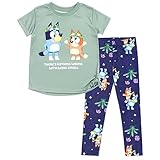 Bluey Bingo Toddler Girls T-Shirt and Leggings Outfit Set Green/Blue 3T