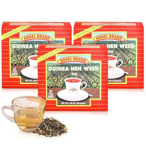 Angel Brand Guinea Hen Weed Tea – 20 bags Pack of 3, Naturally Dried Leaves, Earthy Herbal Flavor, Herbal Tea