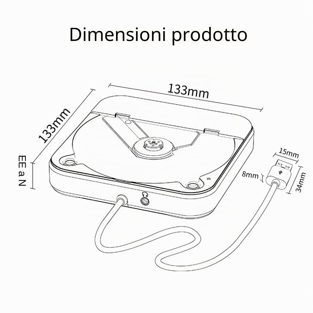 Lettore CD esterno universale per auto, lettore CD portatile con AUX, inserito nella porta USB 'auto, connessione perdita