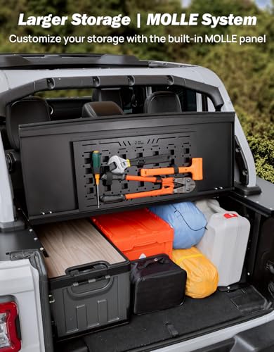 Image of JOYTUTUS Trunk Security Deck Enclosure for 2018-2023 Wrangler JL 4-Door | Molle Panel & Hydraulic Lift | No-Drill Theft-Proof Storage Cover