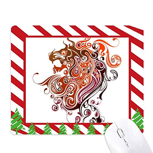 Tapis de souris silhouette dragon coloré artistique avec base antidérapante